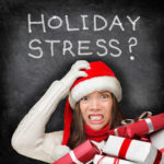 Woman stressed out about holiday shopping