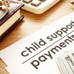 Child support payments. Documents in a court.