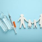 Family immunization concept. Flu vaccine for children.