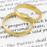 Prenuptial agreement. Shallow DOF on the word PROPERTY