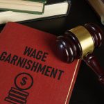 Wage garnishment is shown using a text